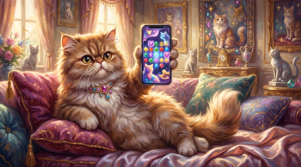 Kitty Glitter in a mobile browser